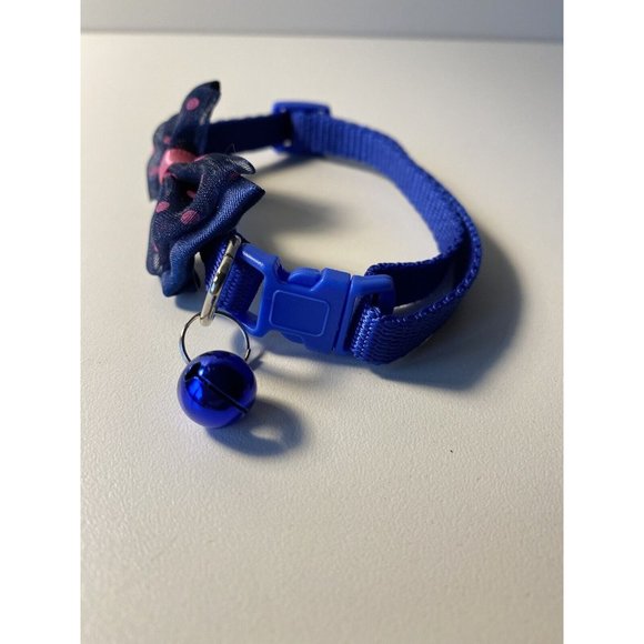 Bowtie Cat Collar with Bell, Blue and Pink, Brand New - Picture 2 of 6